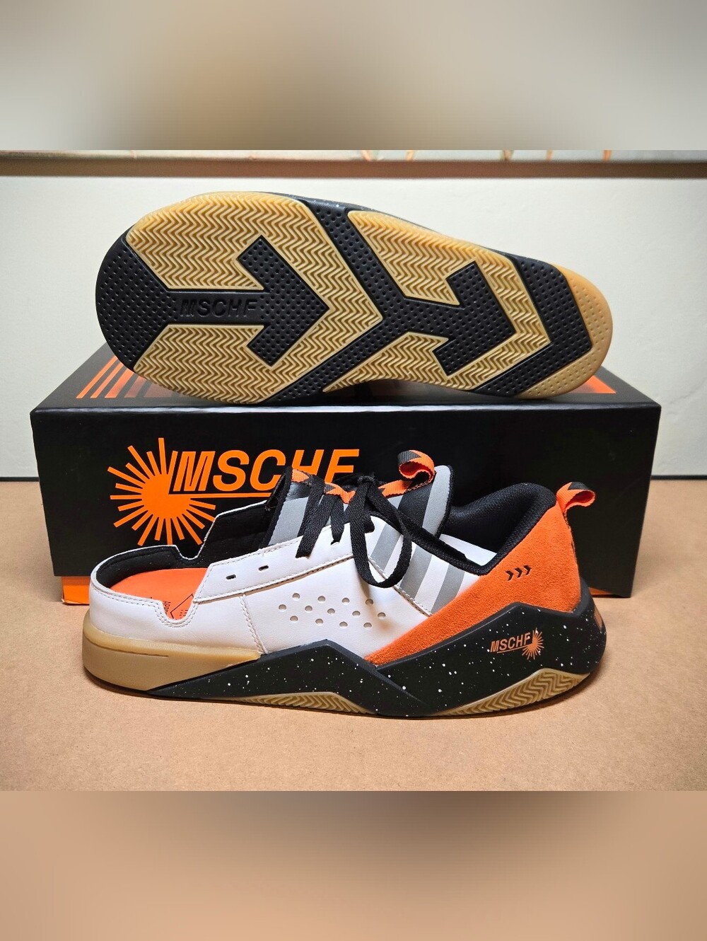 NEW MSCHF Backward Shoes (BWD) Size:9 Sneakers Orange/Black/White  MSCHF-004